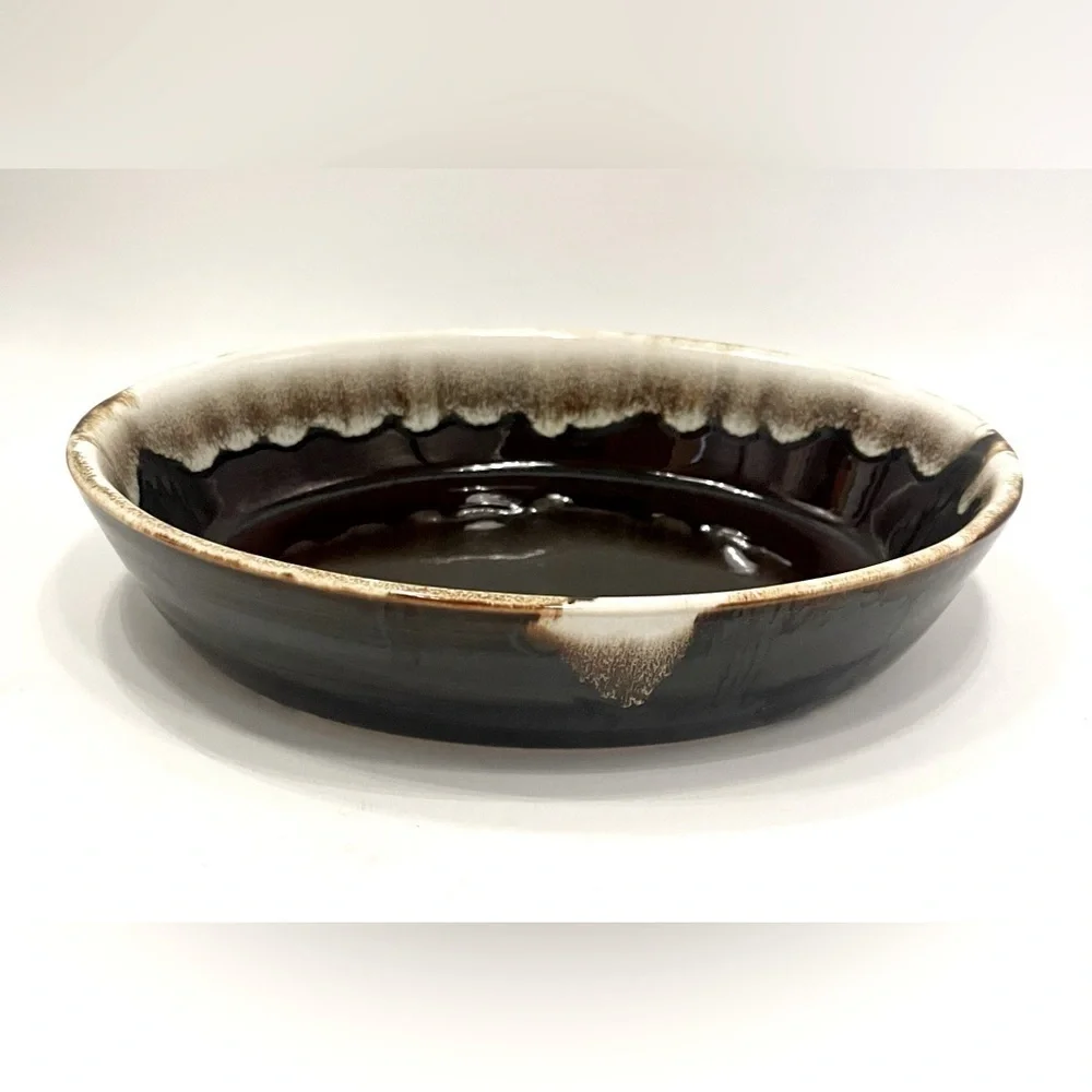 Pfaltzgraff Gourmet Brown Drip Glaze Stoneware Oval Casserole Dish #241 10